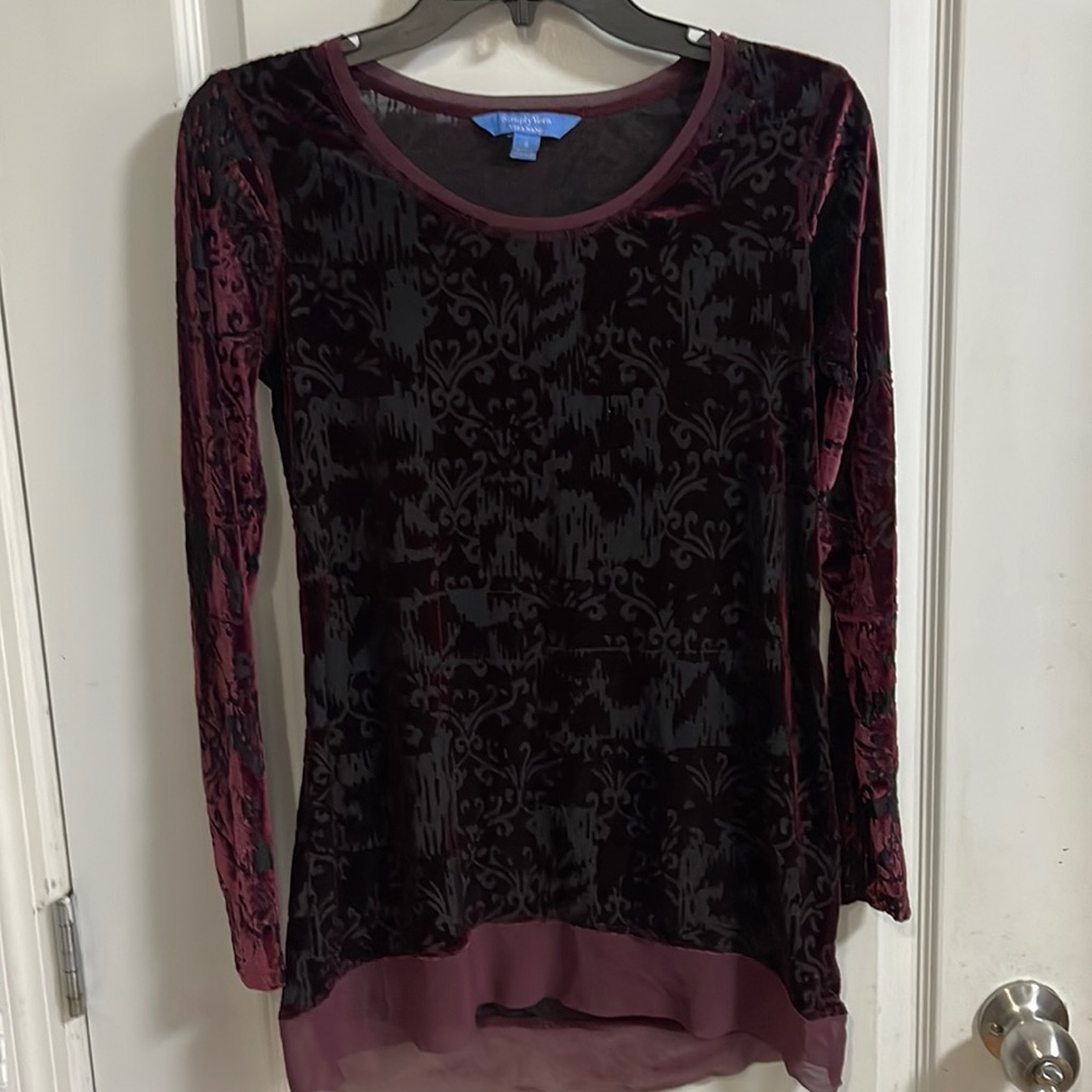 Simply Vera Vera Wang Maroon Long Sleeve Top